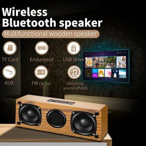 Högtalare trä trådlöst aktivt högtalare hem ljudmusik ljudförstärkare spelare rese bärbar liten ljud TV dator bluetooth högtalare