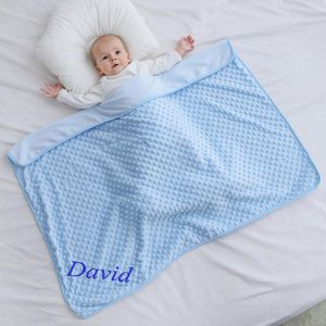 Blankets Personalized Baby Blanket Name Embroidery Polar Fleece Doudou Quilt Infant Swaddle Wrap Shower Gift