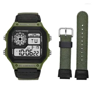 Wristwatches Nylon Strap Watch For Men SYNOKE 9619B Waterproof Shockproof Digital Electronic Sports Watches Relogio Masculino