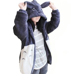 Hooded Sweatshirt Kawaii Totoro Men Women Harajuku Soft Plush Hoodies Plus Size Oversized Cosplay Jacket Coat Loose Sweatshirt 2005890204