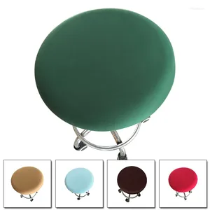 Chair Covers Solid Round Cover Seat Home Case Washable Bar Office El Stool Decor