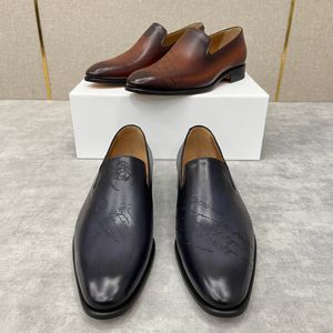 Luxuriöse Modedesigner-Business-Lederschuhe für Herren, handgefertigter Bezug aus gebürstetem Leder, niedrig geschnittene Schuhgröße 5–10 US, Hochzeitsbankett- und Date-Schuhe, Frühlings- und Sommerstile