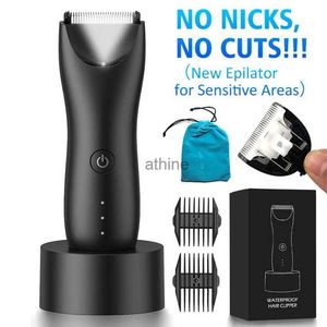 Depiladores Body Groomer para partes privadas Pêlos púbicos Electirc Razor para homens Wet and Dry Body Shavers com LED Body Men Balls YQ240119