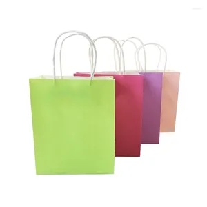 Shopping Bags 10 Pcs Kraft Paper Wedding Gifts For Guests Packaging Box Cookie Gift With Handles Baby Shower Party