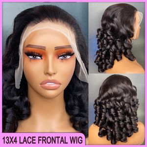 Grade 12A Malaysian Peruvian Indian Brazilian Loose Wave 13x4 Transparent Lace Frontal Wig 22 Inch 100% Raw Virgin Remy Human Hair