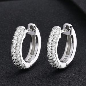 Brincos de argola masculinos e femininos, brincos modernos de moissanite com fecho de orelha, prata esterlina 925, banhado a ouro, brincos simples, joias finas