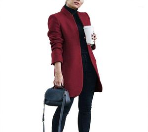 2020 NYA PLUS -STORLEK WOLEN WOOLEN COP Office Lady Autumn Solid Color Stand Collar Woolen Long Coat Cardigan For Womens Clothings17055478