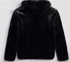 New Winter Imitation Mink Fur Coats Waterproof Midlength Men Jacket Thick Hooded Faux Fur Jacket Male Black Overcoat G2208049477439