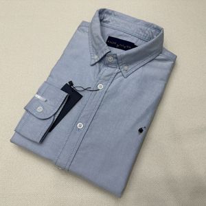 Camisas masculinas polo manga longa cor sólida fino ajuste casual roupas de negócios camisa de manga comprida oxford pano5eg23