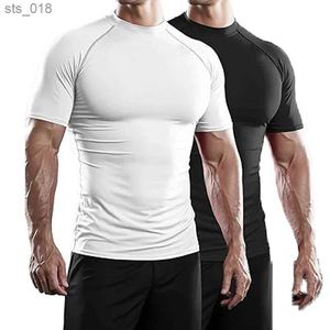 Jogging Clothing Men's Running T-shirt Summer Sportwear Elastic Quick Dry Tights Gym Fitness Clothing Workout Jersey Training Sport T Shirt Menh24119