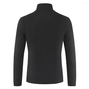 Męskie swetry solidny kolor Turtleeck Jumper dzianina zimowy sweter długi rękaw M 3xl rozmiary czarne/białe/czerwone/morelowe/granatowe