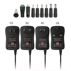 Адаптер источника питания 30 Вт. Зарядное устройство USB. 8 сменных головок. Адаптер переменного тока в постоянный. Адаптер питания 3 В, 4,5 В, 5 В, 6 В, 7,5 В, 9 В, 12 В, 2 А, 2,1 А. Регулируемый преобразователь напряжения для США/ЕС/Великобритании/Австралии.