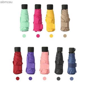 Paraplyer 9Colors Mini Pocket Paraply Women UV Small Paraply Parasol Girls Anti-UV Waterproof Portable Ultralight Travel Man Automatic