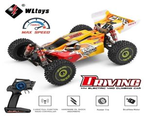 Wltoys 144010 144001 75kmh 24G RC Car Brushless 4WD電気高速オフロードリモコンドリフトおもちゃレース24967328