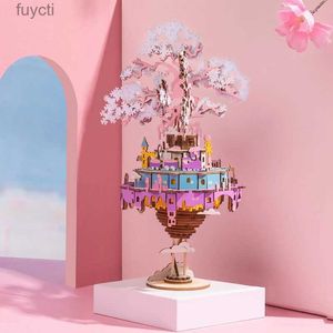 Konst och hantverk 2020 Ny ankomst Diy City i Sky 3D Puzzle Game Assembly Moverble Music Box Toy Kids Birthday Presents Barn Girl Room Decor YQ240119