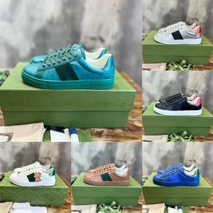 Designer Real Leather Casual Shoes Men's and Women's Shoes High Quality Solid Color Black White Blue Rands Walking Sneakers Rinnande skor 35-45