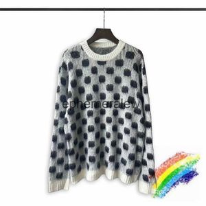 Men's Sweaters Black Dots Knit Sweater Men Women Round Neck Color Block Casual Sweatshirtsephemeralew