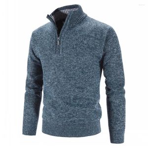 Men's Sweaters Mens Slim Fit Fleece Sweater Turtleneck Pullover With Thickened Warmth In Blue Red Dark Grey Light Or Coffee