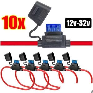 Distintivi per auto Portafusibili Adattatore mini lama impermeabile Scatola a prova di spruzzi per 12V 30A Presa per interruttore di interruzione in linea A prova di umidità Drop Fornire Dhpcy