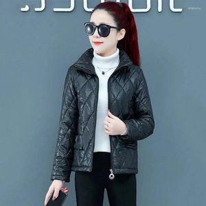 Women's Trench Coats 2024 Autumn Winter Jackets Short Women Coat Lightweight And Warm Stand Collar Red Black Casual Female Top 4XL