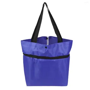 Storage Bags Fashion Folded Shopping Cart Portable Car Luggage Tug Bag Collapsible Vegetables Organizer Trolley