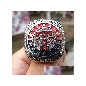 Anelli a grappolo Texas 2011 Longhorn S Championship Ring con espositore in legno Souvenir Men Fan Gift Wholesale Drop Drop Delivery Jewe Dhe98