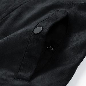 Erkek Ceketler Buckskin ceket ceket hırka uzun kollu düz renk standı yaka rüzgar kırıcı kış yüksek kalite yaygın olarak uygulanabilir