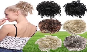 Novo bagunçado scrunchie chignon coque de cabelo em linha reta elástico updo peruca de cabelo sintético chignon extensão de cabelo para women8438347