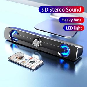 Speakers Soundbar Computer Speakers USB TV Sound Bar PC Speaker Bluetooth Box With LED Light Music Boombox Hifi Loudspeaker For Desktop