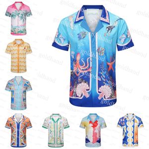 CASA Designer Bowling Shirts Mens Casual Shirts Summer Short Sleeve Shirts Polos Beach Breathable Shirt