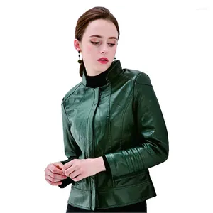 Women's Leather Korean Temperament Autumn Winter Women Coats Fashion Plus Size 7Xl Female Overcoat Lady Elegant Slim PU Jacket Ok834