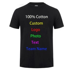 100個の綿Tシャツの男性カスタマイズされたテキストdiy your own design po printユニフォーム企業チームアパレル広告tshirt cx2007075465274