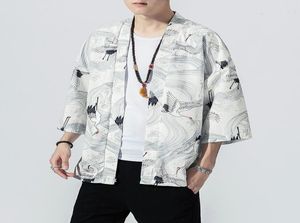 Oryginalne mężczyzn w stylu Japonii Kimono Cardigan Shirt Tradycyjna luźna moda moda swobodna cienka kurtka letnia odzież wierzchnia Men035606957