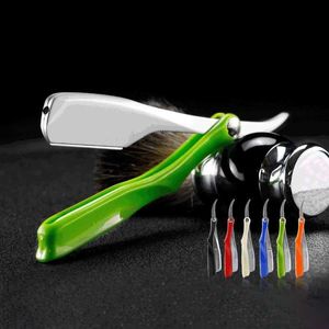 Elektrikli tırnaklar profesyonel manuel tıraş makinesi düz kenar çinko alaşım keskin berber tıraş tıçağı sakal kaş temizleme tıraş aletleri güvenlik tıraş tıraş tacası q240119