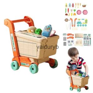 도구 워크샵 새로운 Ldren 장난감 어린이 대형 슈퍼마켓 쇼핑 카트 트롤리 푸시 자동차 장난감 시뮬레이션 과일 음식 척하는 놀이 집 Toyvaiduryb