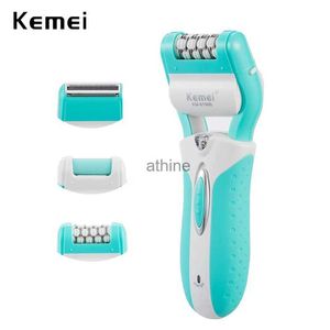 Epilatorer Kemei Electric Epilator 3 i 1 uppladdningsbar Lady Depilador Callus Remover Hair Shaver Foot Care Tool Electric Hair Removal YQ240119