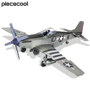 Bastelwerkzeuge Piececool Modellbausätze P-51 Mustang 3D-Puzzles Geburtstagsgeschenke für Jugendliche Zusammenbau DIY-Spielzeug für Denksportaufgaben YQ240119