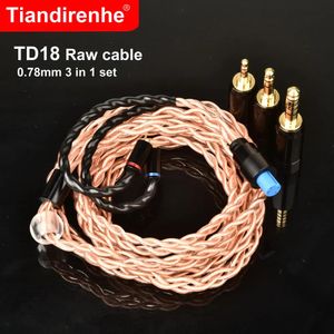 Słuchawki Nowe kabel słuchawkowy 3 IN1 HiFi100% miękki ulepszony o wysokiej czystości monokrystalicznej miedzi 0,78 -podbrzusza bezstronna skrzynia biegów