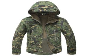 Мужская кожаная куртка с капюшоном из мягкой оболочки, тактическая качественная куртка в стиле милитари, мужская водонепроницаемая зимняя флисовая куртка, армейские горные камуфляжные куртки7465845