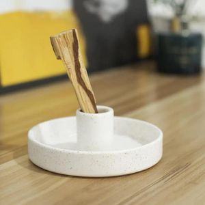 Candle Holders Hard To Tip Over Holder Artistic Ceramic Palo Santo Incense Burner Sturdy Well-made Scent Wood Stand Ash For