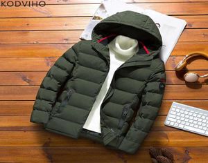 Herrjackor vinter parka puffer kappa plus storlek män varm puffy jacka casual slitage vadderad outwear armé grön quiltad 6xl 7xl 8xl7601433