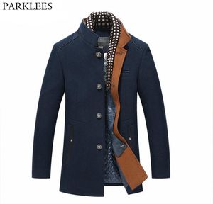 Thicker Mens Trench Coats Winter Long Wool Trench Coat Men Slim Fit Casual Jackets Peacoat Double Collar Woolen Overcoat LJ2011107263214