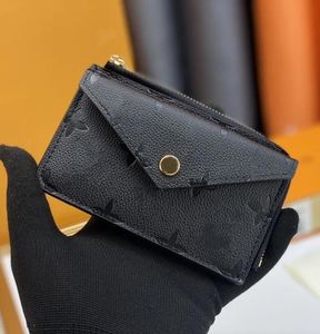 Designer cartão de luxo bolsa homens moeda bolsa titular do cartão carteira moda em relevo flor carta bolsas de alta qualidade cartão de crédito curto dinheiro embreagem zíper saco