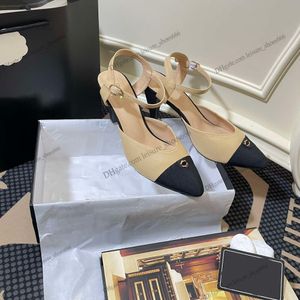 cusp high-heeled sandal leather sandals brand designer women's new belt with heels summer fashion outside channel wear flat sandals