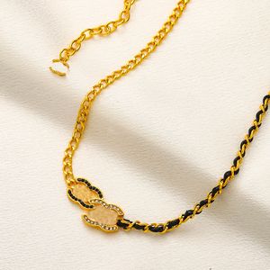 Pendant necklace Famous Designer Necklace for Women Gold Plated Crystal Rhinestone Pendant Brand C-letter Choker Chain Necklaces Jewelry Accessory High Quality