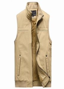 Men039s Westen Casual Khaki Klassische Herbst Winter Lose Männliche Baumwolle Marke Kleidung Herren Ärmellose Jacke Weste Weste Mantel4292883