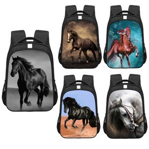 Bags 13 /16 inch Benz Horse Backpack For Teenagers School Bags Women Storage Bag Large Capacity Computer Bookbags Gift