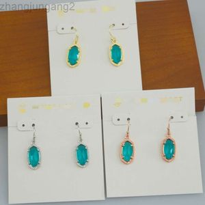 Designer Kendrascott Neclace Jewelry Ke Jewelry Lee Oval Deep Sea Blue Glass Pendant Earrings Earhooks Earrings