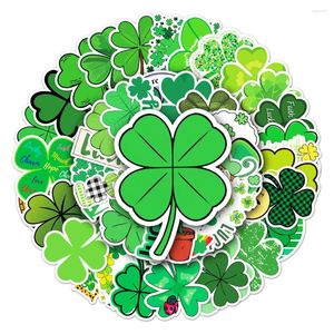 Confezione regalo Adesivi per cartoni animati per bambini Pianta Lucky Clover Laptop Valigia Scrapbook Forniture artigianali Materiale per scrapbooking 50 pezzi