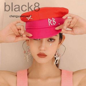 Projektant Berets Designer Spring Summer Caps Women Dwukologowe satynowe Satin Baker Baker Boy Hatberets 69m2